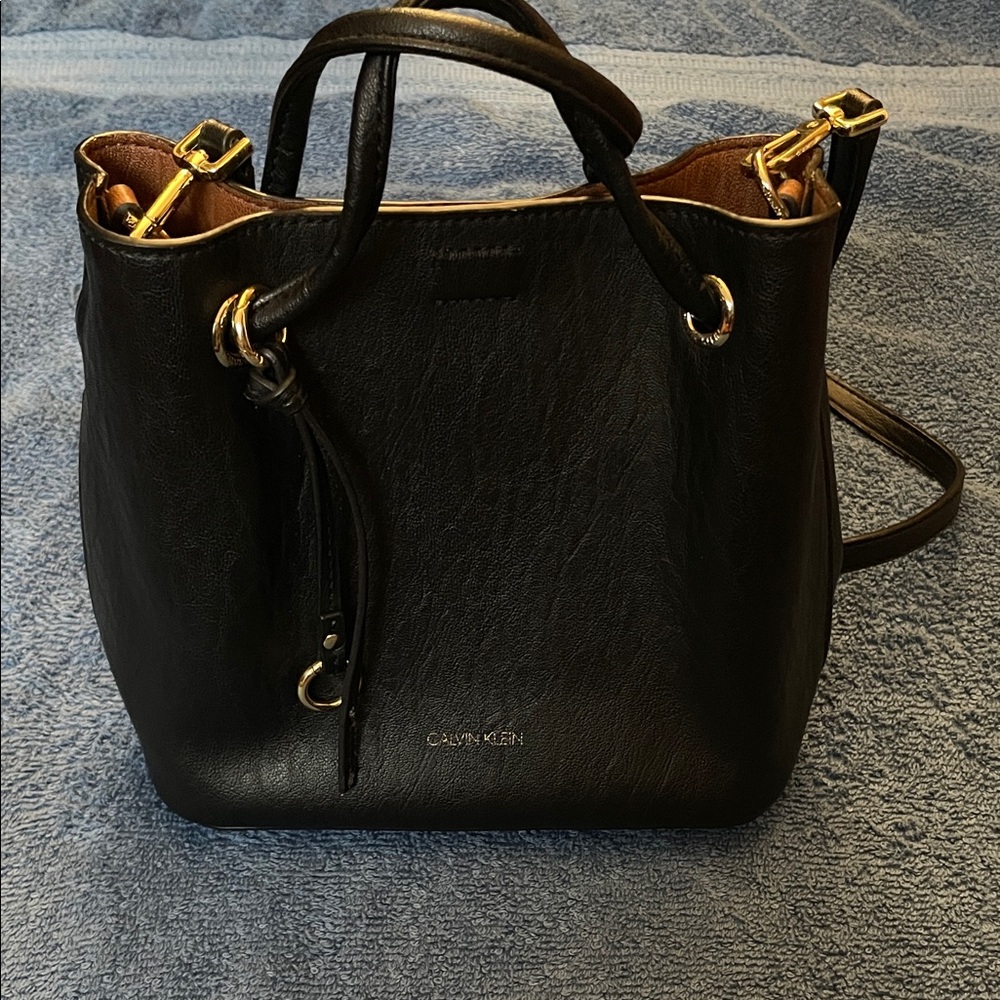 Calvin Klein Black Tote with Gold Accents